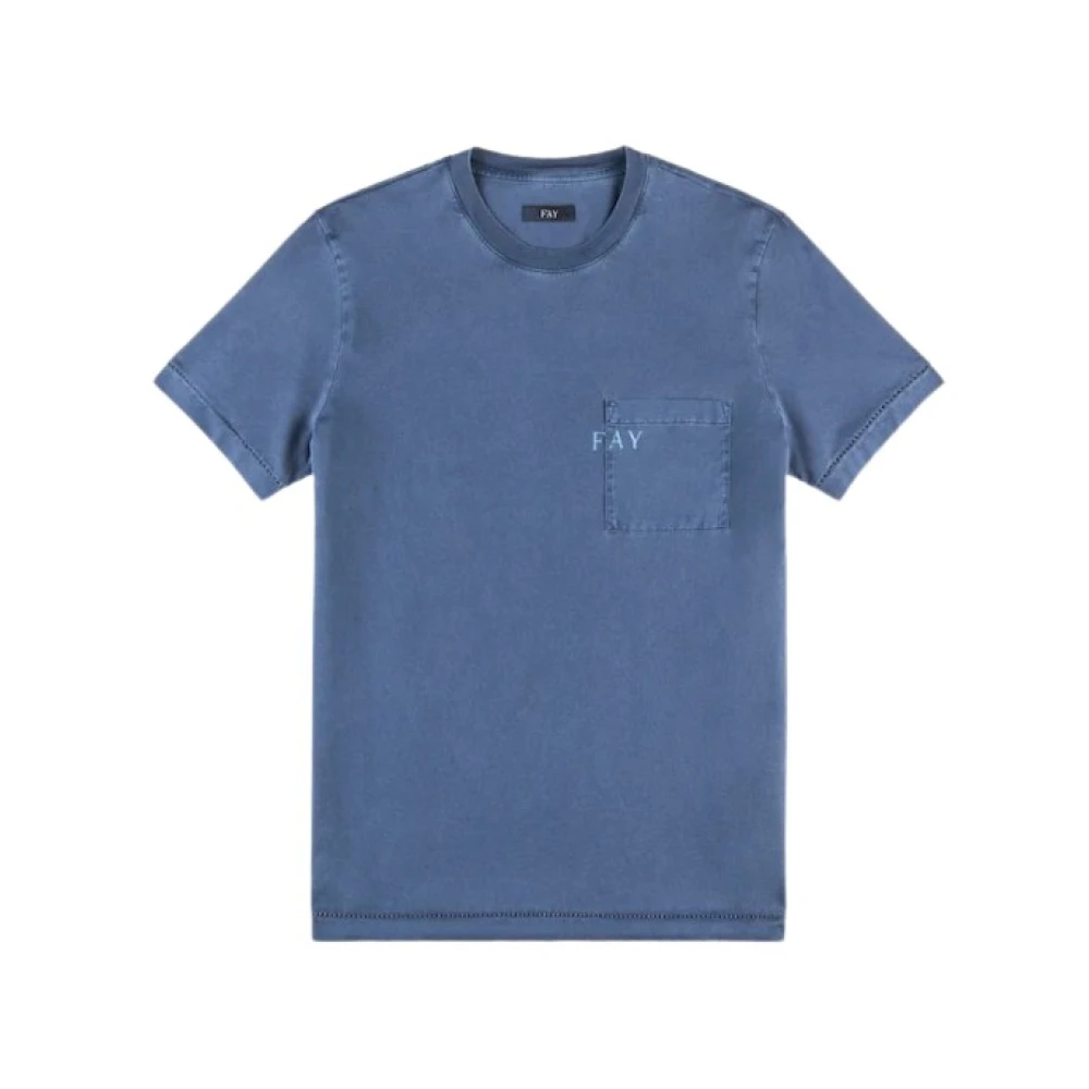 Fay - Tops > T-Shirts - Blue - Fay - Modalova
