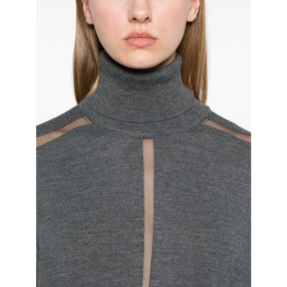PATRIZIA PEPE Geknipte Gebreide Trui Art. 2K0283Km36 Gray Dames