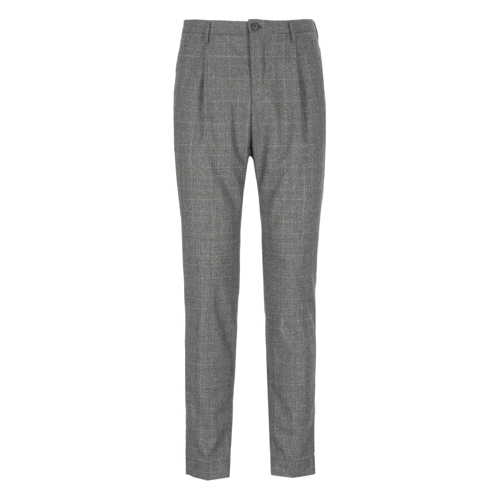 Incotex Grijze wollen broek met zakken Gray Heren