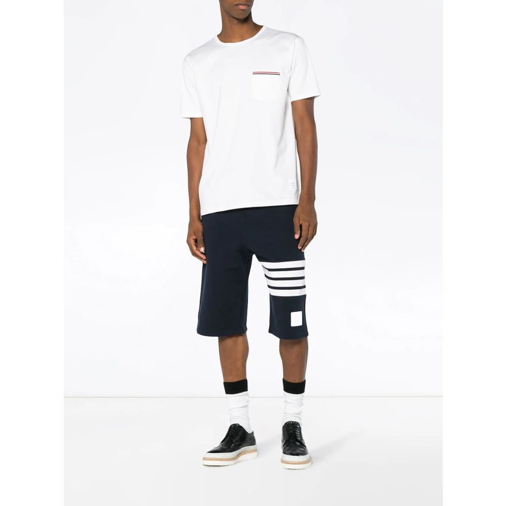 Thom Browne Wit T-shirt met Rwb Zak Trim White Heren
