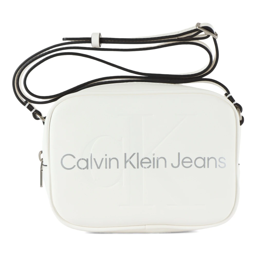 Calvin Klein Jeans Logo Camera Tas Eco-Leer Crossbody Beige Dames