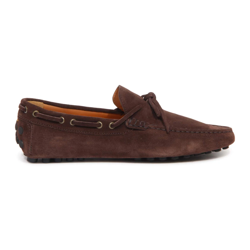 Doucal's Herr Brun Skor 45 Eu, Mocka, Suede Loafer Wash Terre Black