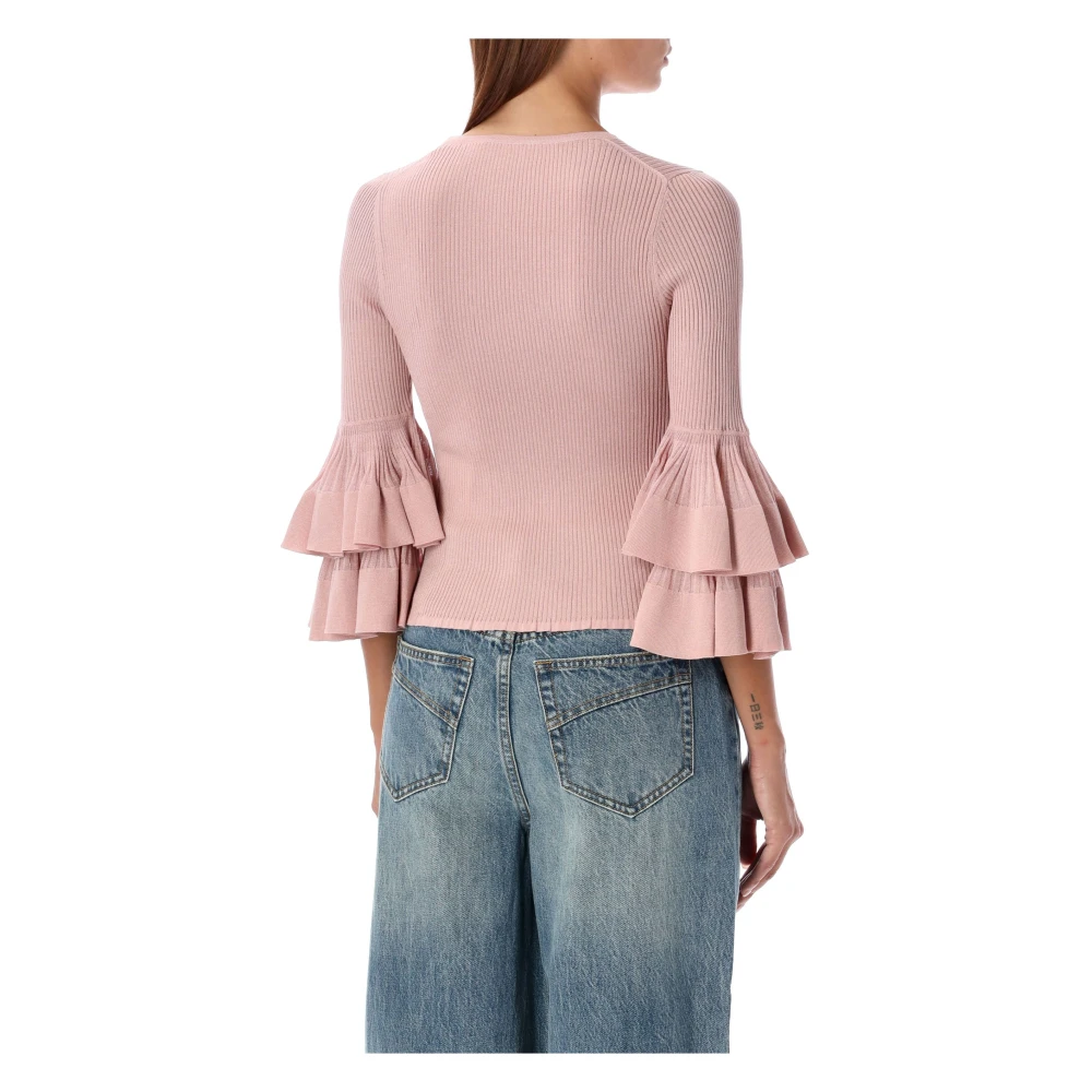 Zimmermann Roze Ruches Gebreide Kleding Aw24 Pink Dames