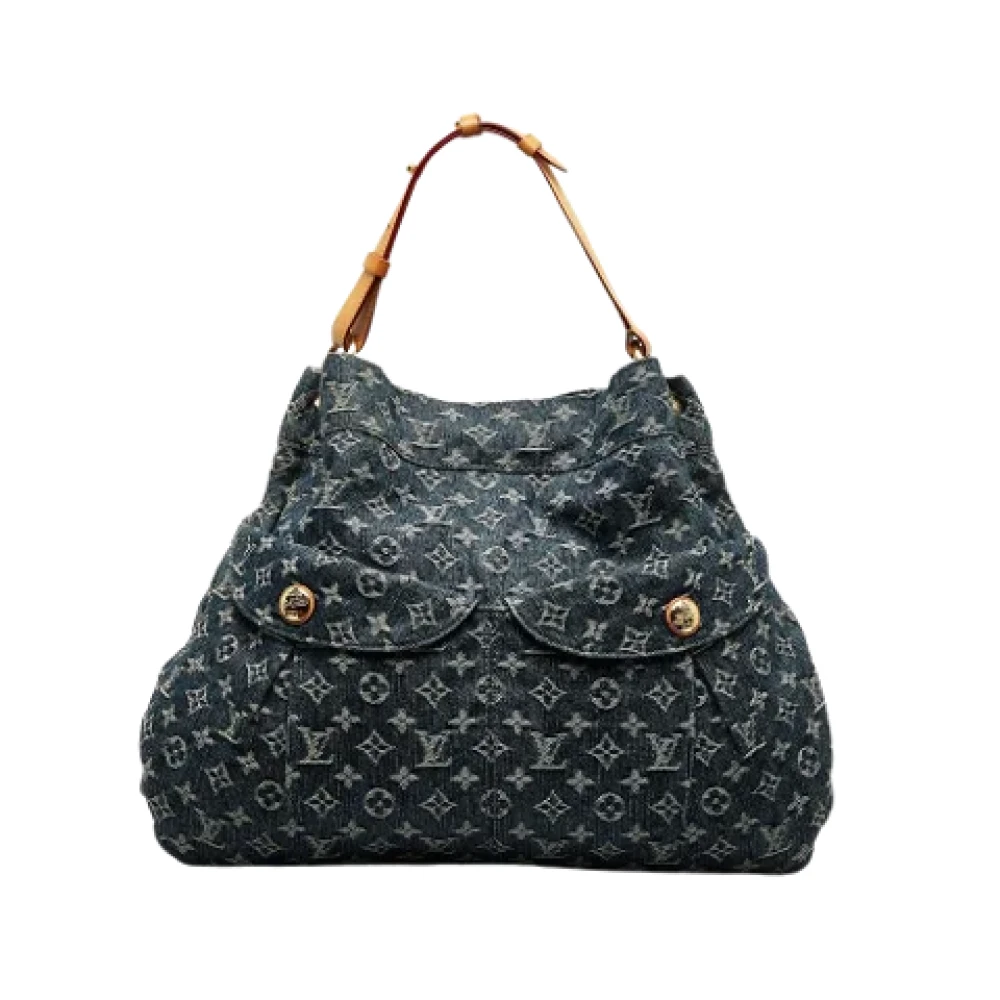 Louis Vuitton Vintage Pre-owned Denim handbags Blue Dames