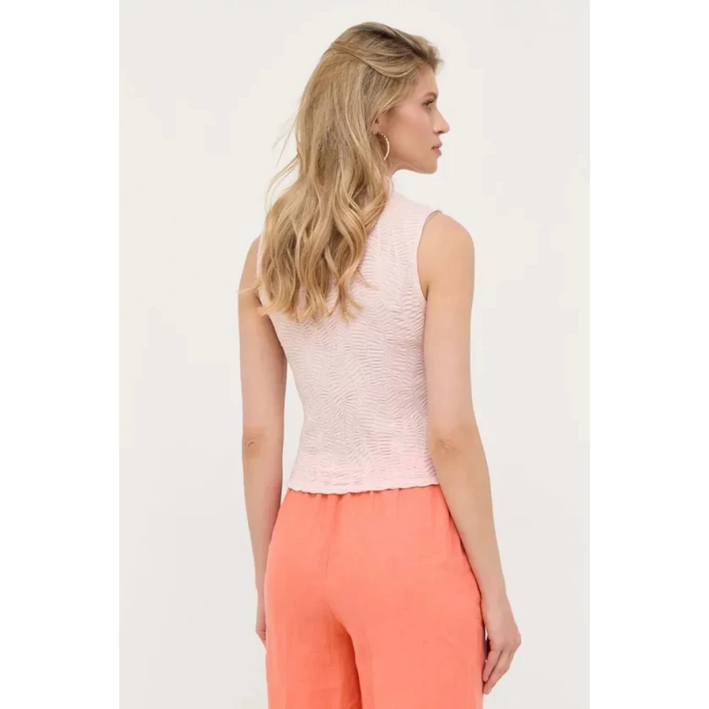 Guess Mouwloos Stretch Top Rozen Slim Fit Pink Dames