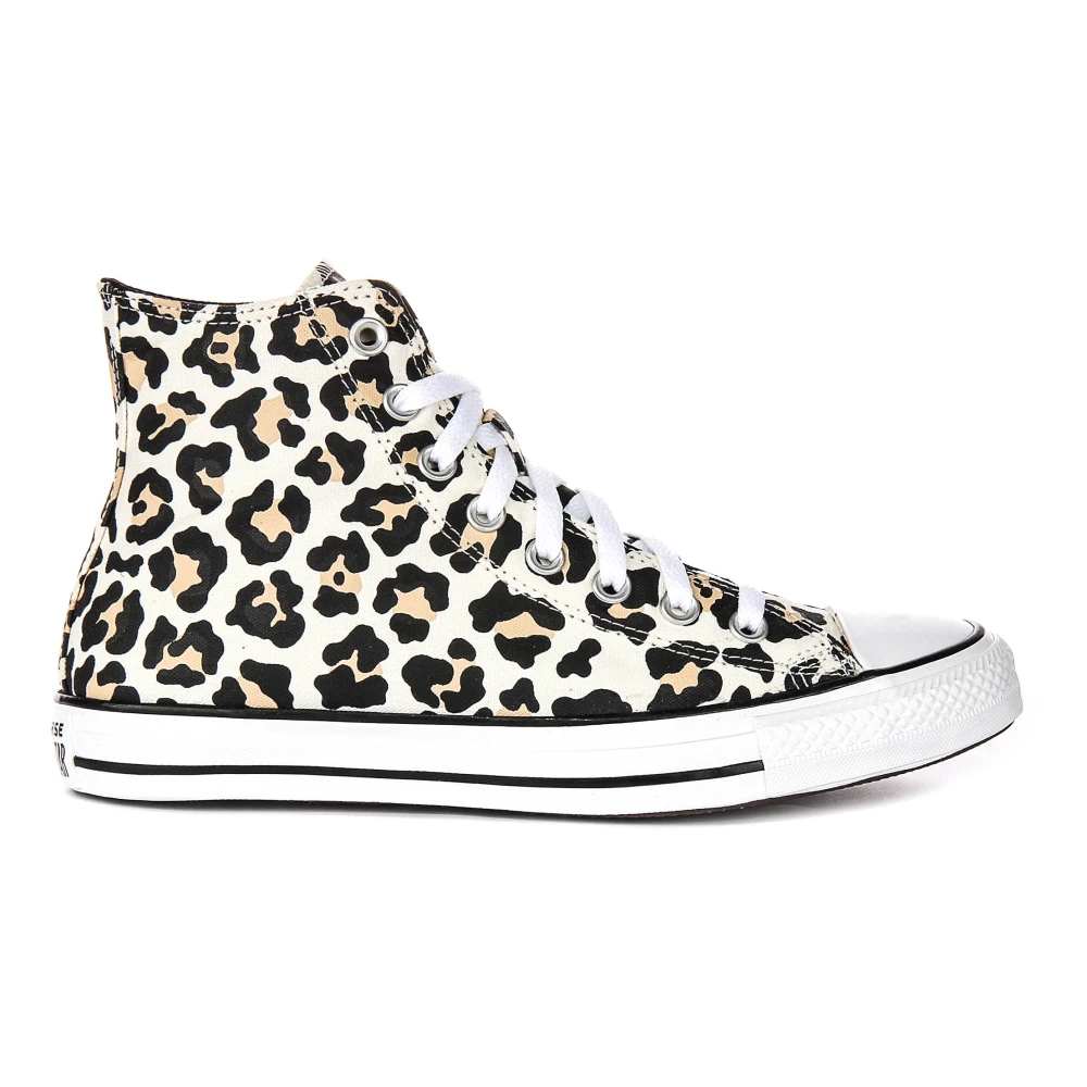 Converse Women's Multicolor Sneakers, 4 1/2 Uk, Leopard Print High Top Trainers