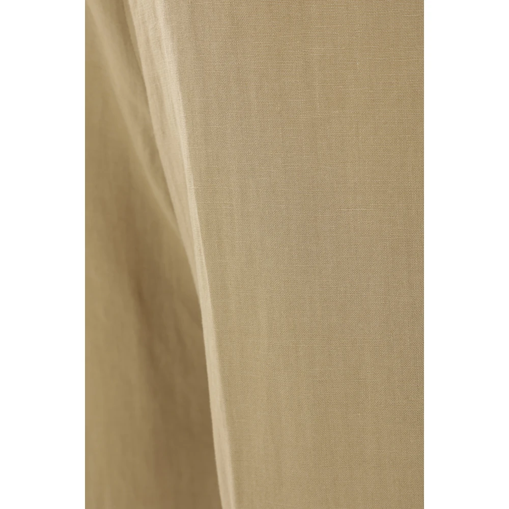 Caruso Beige Linnen Broek in Regular Fit Beige Heren