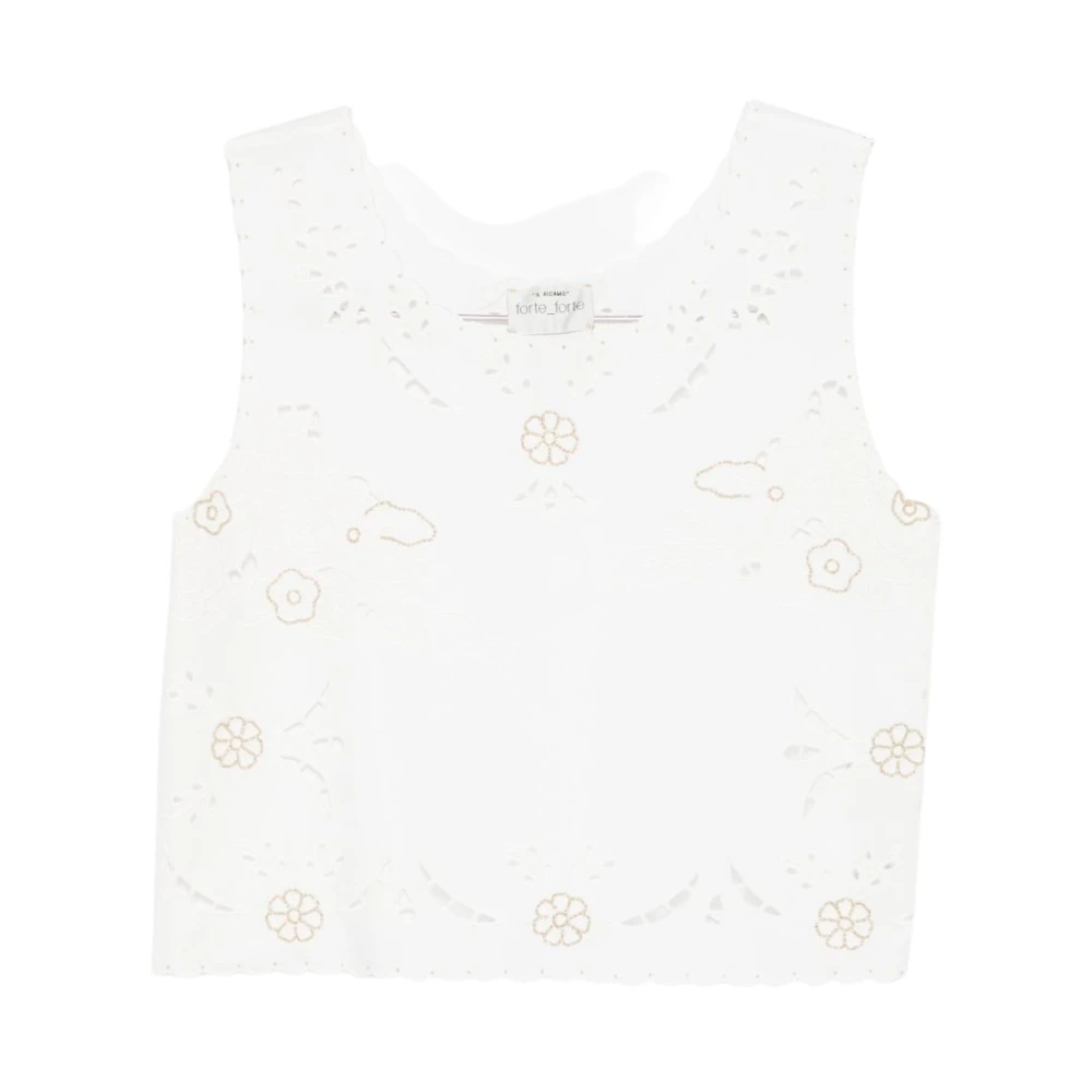 Forte Forte Women's White Sleeveless Tops, M, Mytopcrystal Top