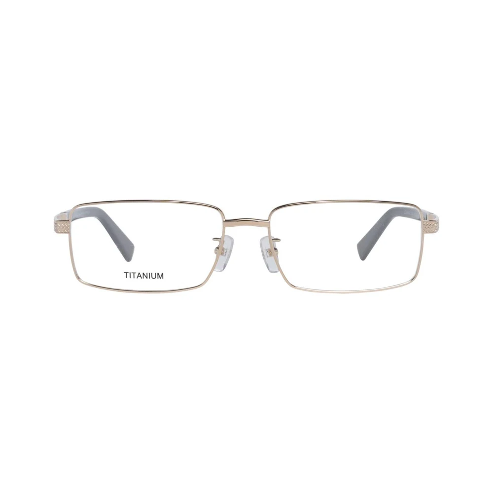 Ermenegildo Zegna Gouden Titanium Full-Rim Optische Monturen Yellow Heren