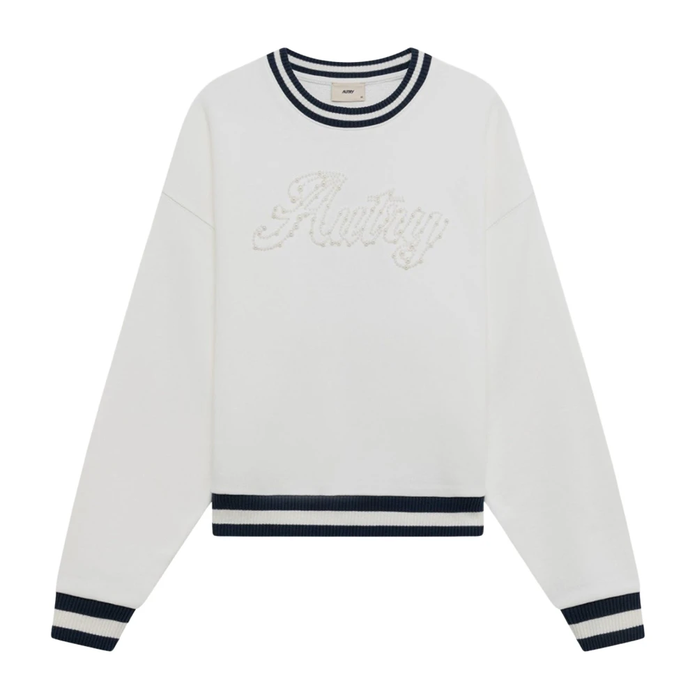 Autry Women's White Cotton Sweatshirt With Logo - Sweatshirts - M - Sweatshirts & Hoodies