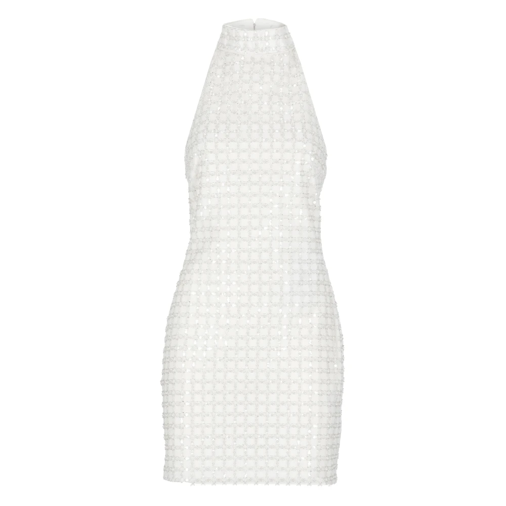 Rotate Birger Christensen Ivoor Kralen Mouwloze Jurk Beige Dames