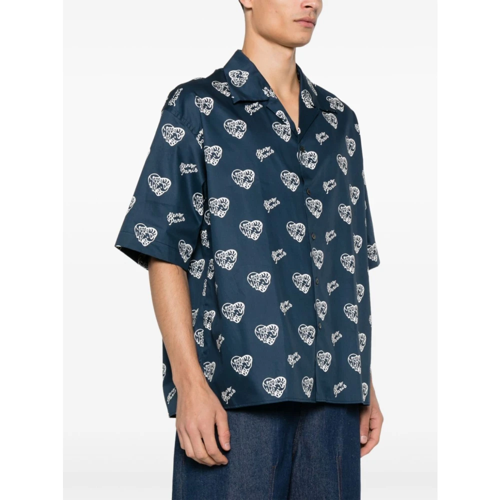 Kenzo Blauwe Overhemden voor Mannen Aw24 Blue Heren