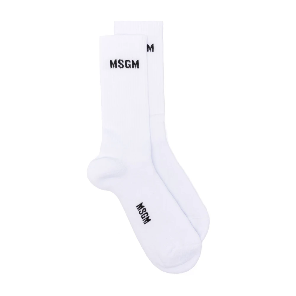 Msgm Witte Geribbelde Enkels Ondergoed White Heren