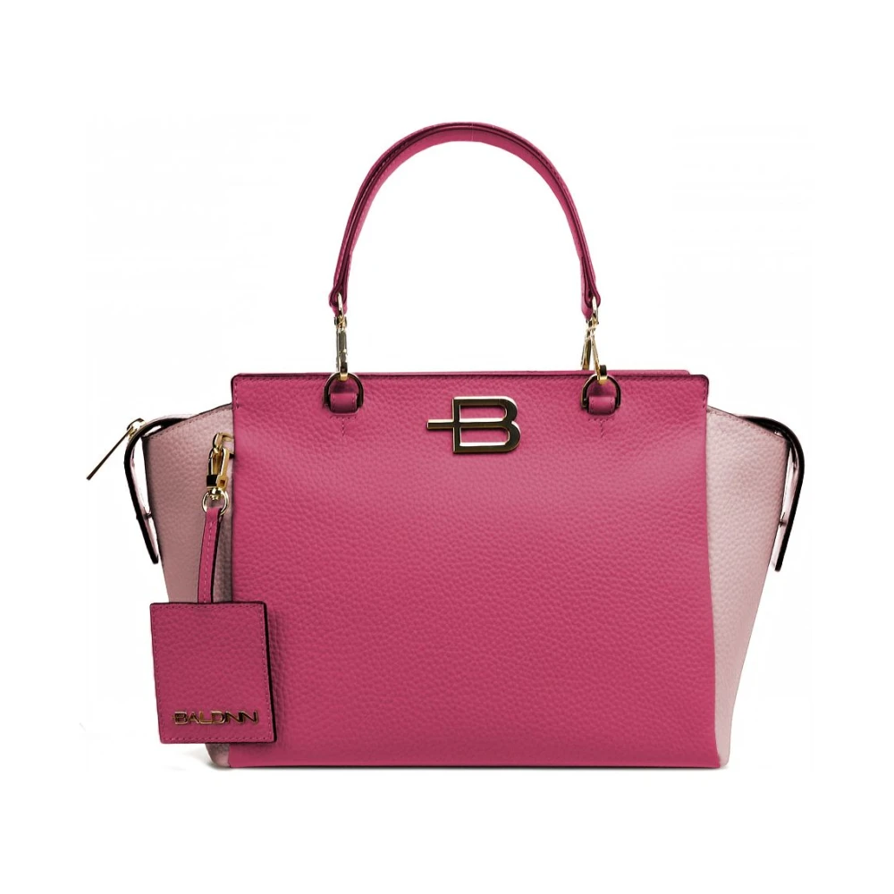 Baldinini Leren handtas met ritssluiting en afneembare handvatten Pink Dames
