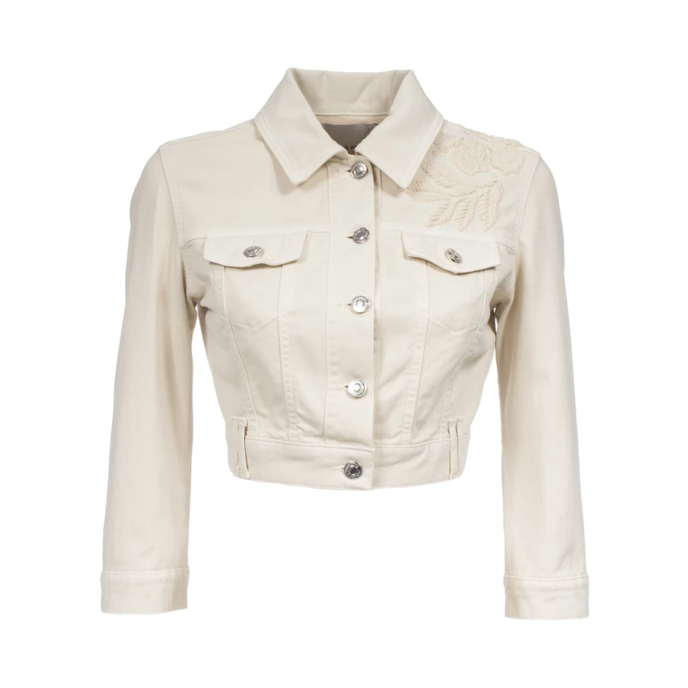 Ermanno Scervino Korte Trenchcoat met Borduurwerk Beige Dames