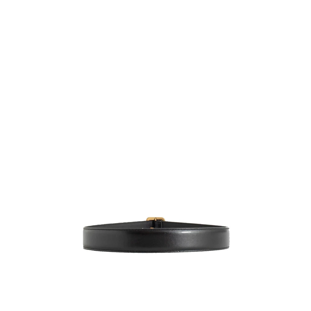 Gucci Leren Riem met Interlocking G Black Heren