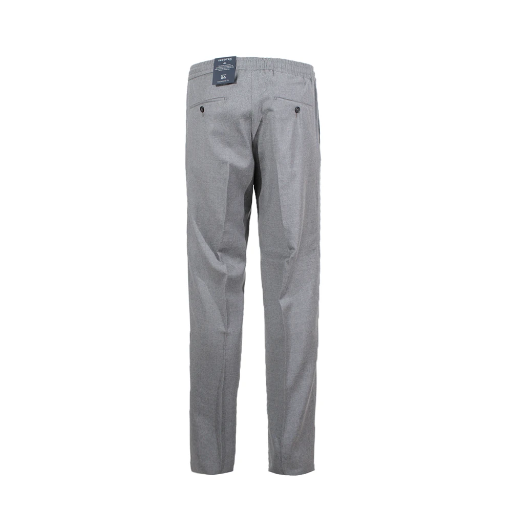 Incotex Grijze Wollen Broek met Elastische Taille Gray Heren