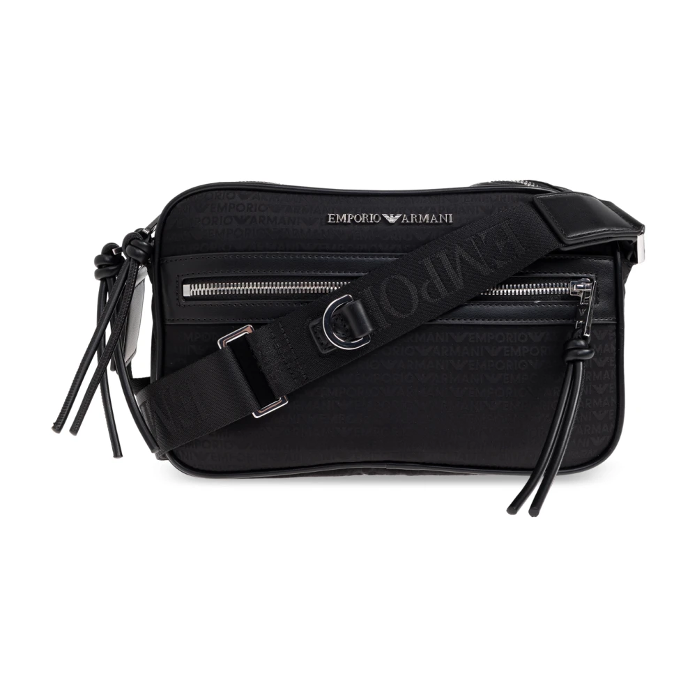 Emporio Armani Herren Schwarz Monogramm Schultertasche