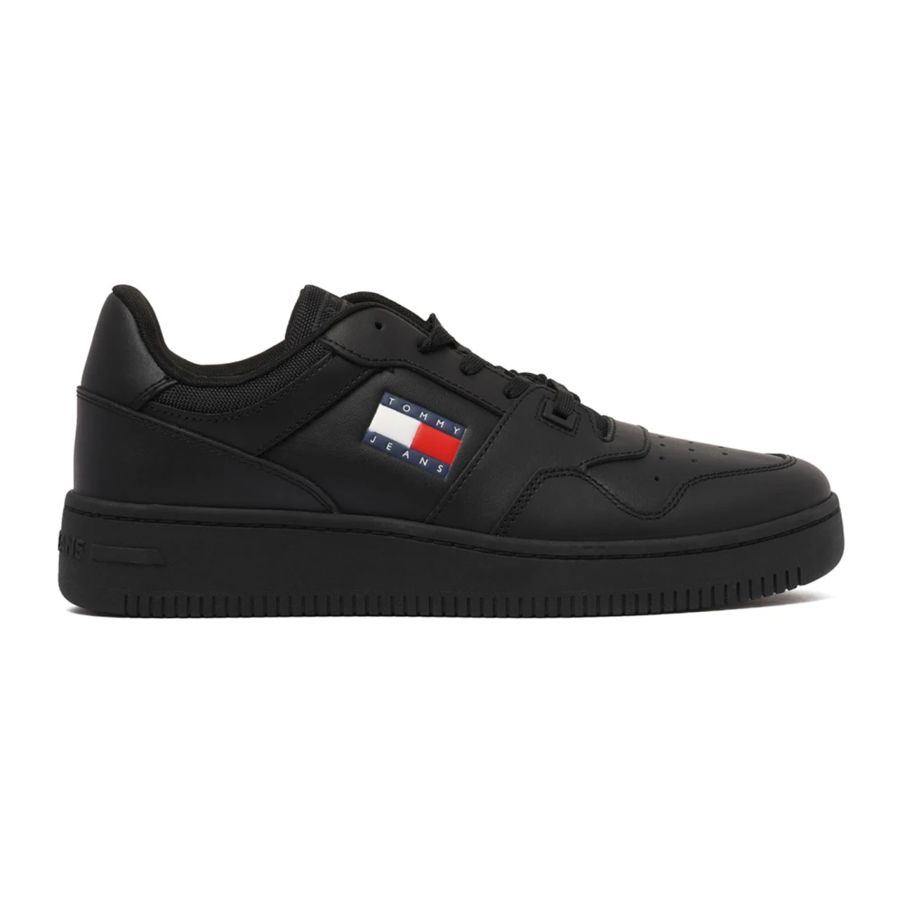 Tommy Hilfiger Men's Black Retro Trainers With Grip Finish Size 7 Uk
