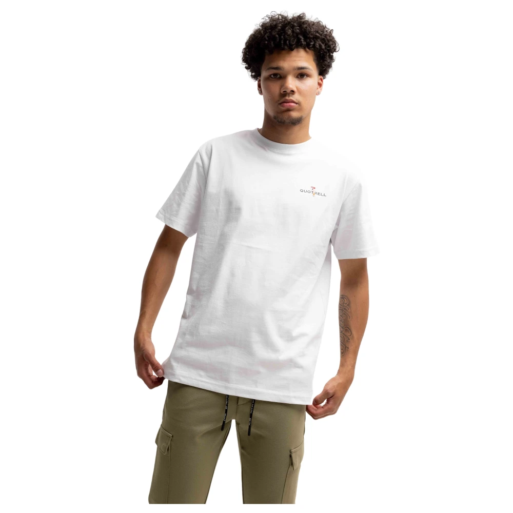 Quotrell Bloemen T-shirt Heren Wit White Heren