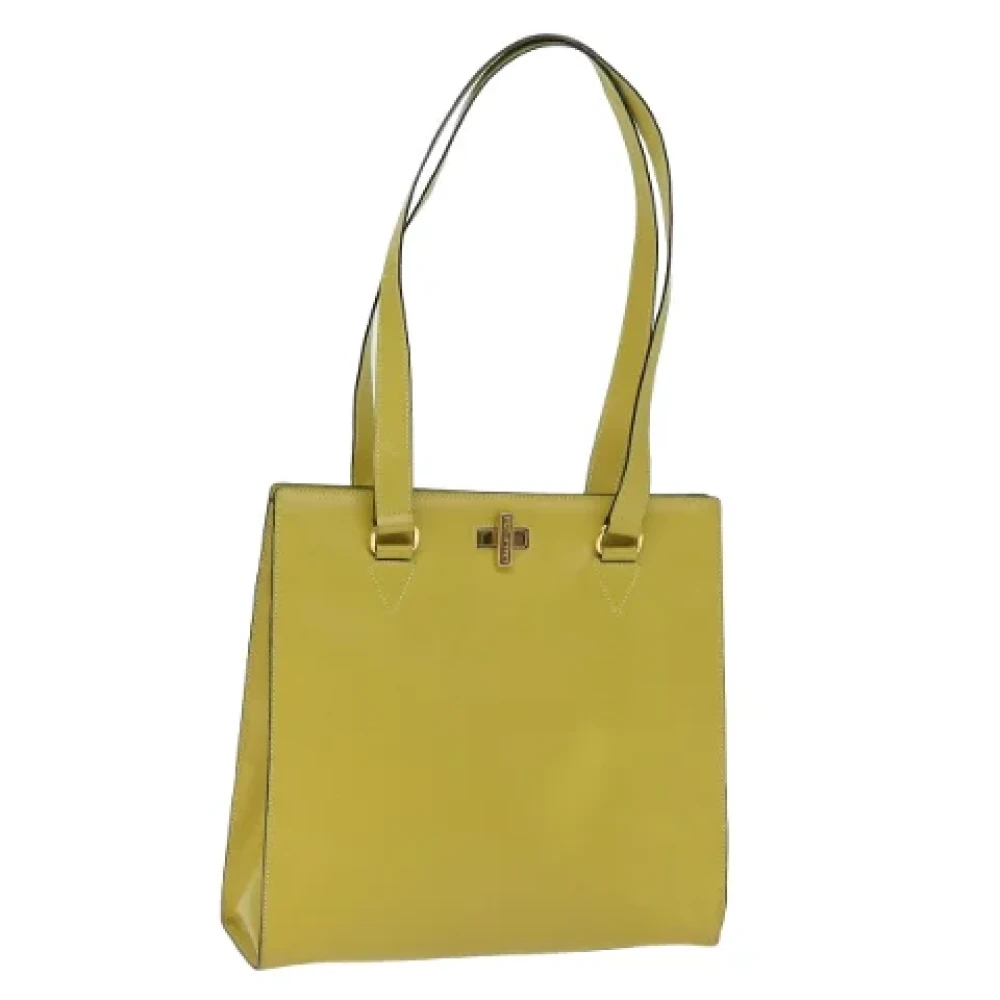 Celine Vintage Pre-owned Leather totes Yellow Dames