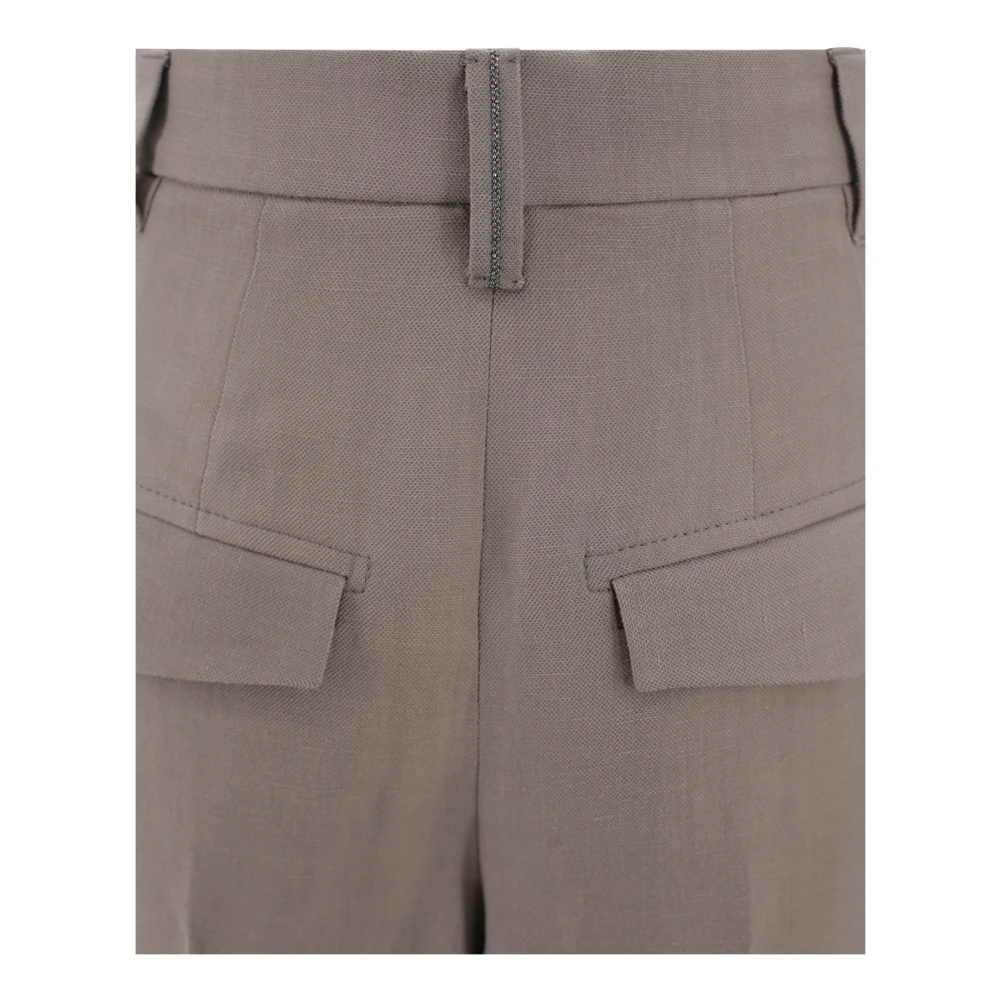 BRUNELLO CUCINELLI Chocoladebruine op maat gemaakte geplooide broek Brown Dames