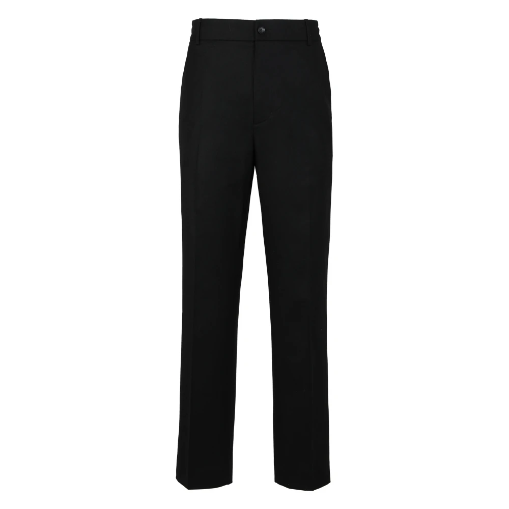 Moncler Men's Black Suit Trousers, L, Tailored Wool Flannel Trousers