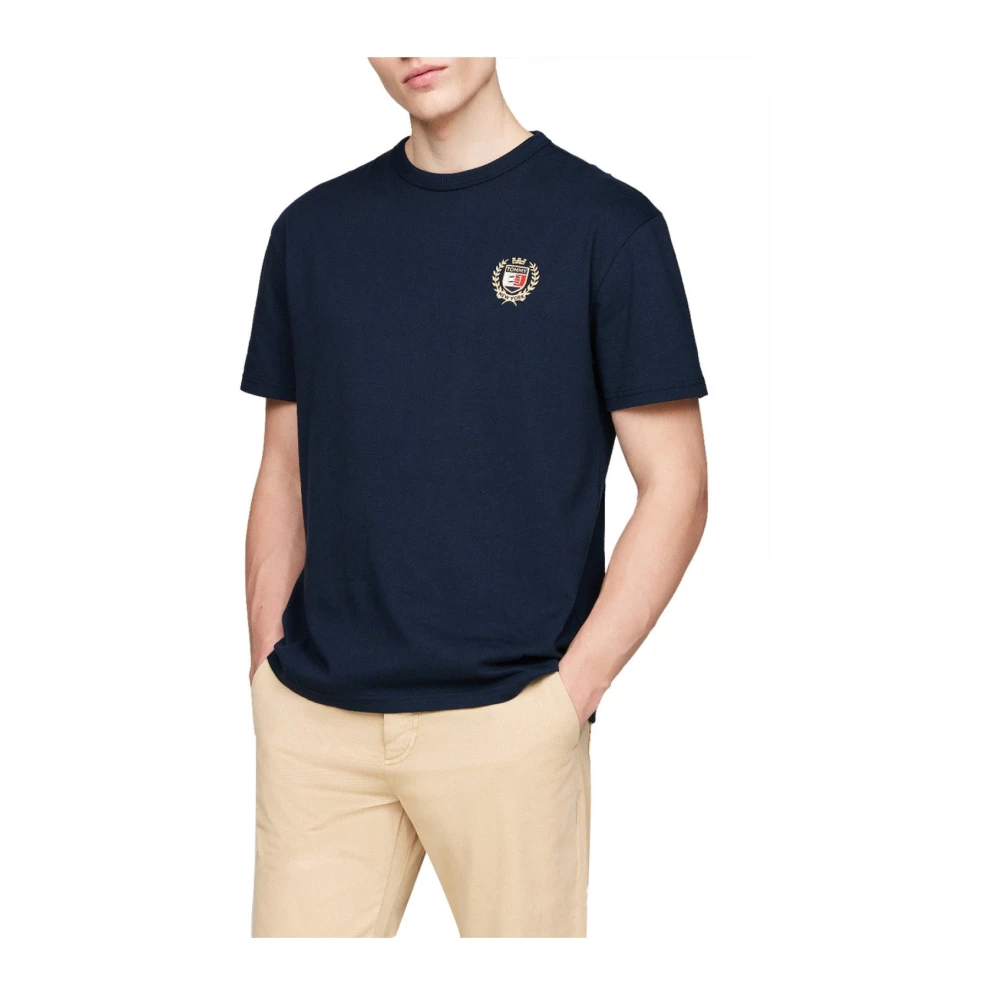 Tommy Jeans Blauw Crest Katoenen T-shirt Blue Heren