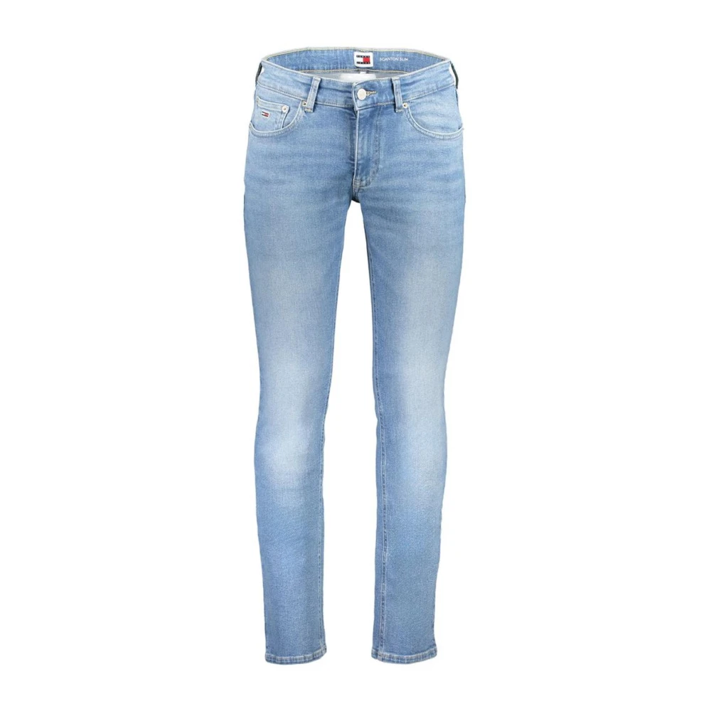 Tommy Hilfiger Slim Fit Katoenen Gewassen Jeans 5 Zakken Blue Heren