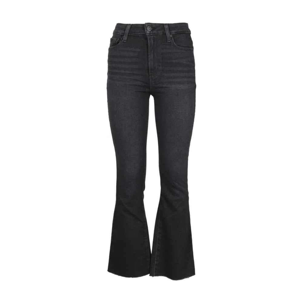 Paige Zwarte Flared Jeans Retro Stijl Black Dames