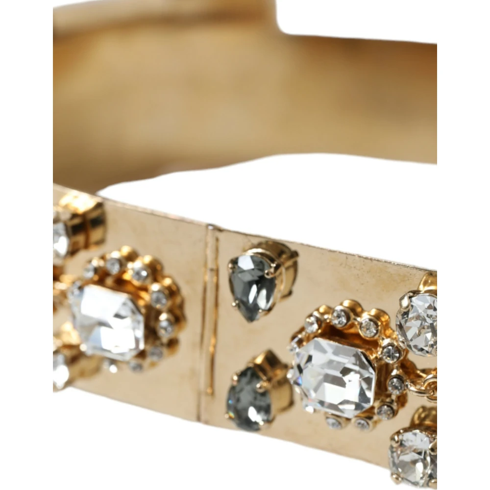 Dolce & Gabbana Kristalversierde Gouden Taille Riem Yellow Dames