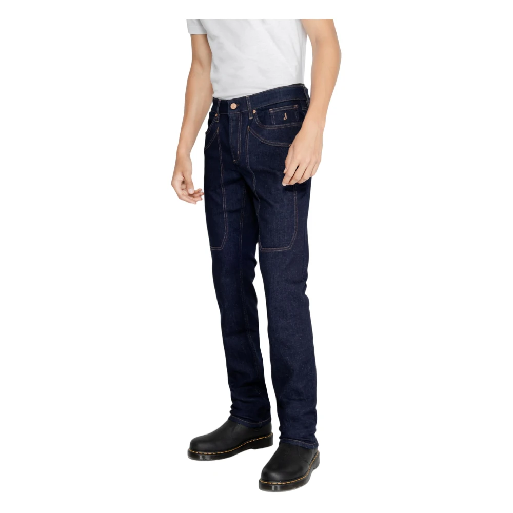 Jeckerson Blauwe Rits Knoop Heren Jeans Blue Heren