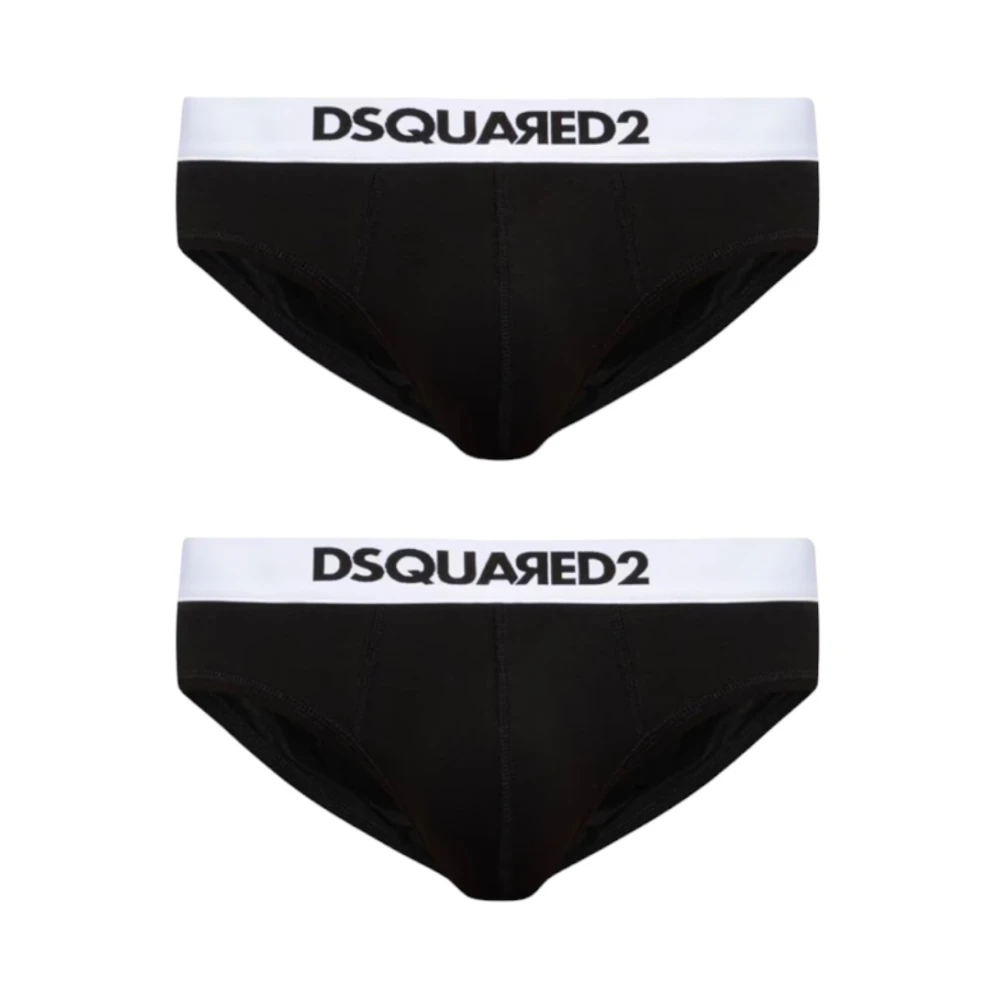 Dsquared2 Stijlvol Slip Bi-Pack Ondergoed Set Black Heren