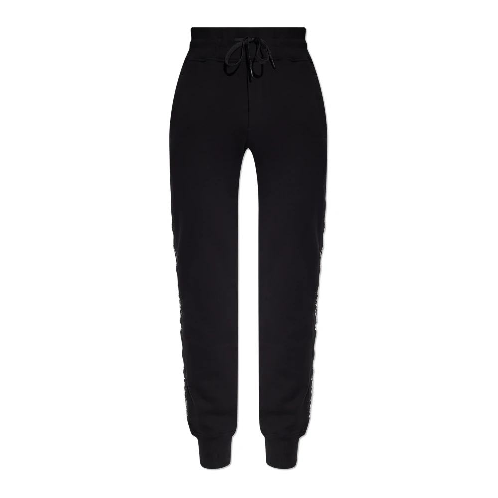 Versace Jeans Couture Men's Black Joggers With Branded Side Stripes - Sweatpants - S - Trousers