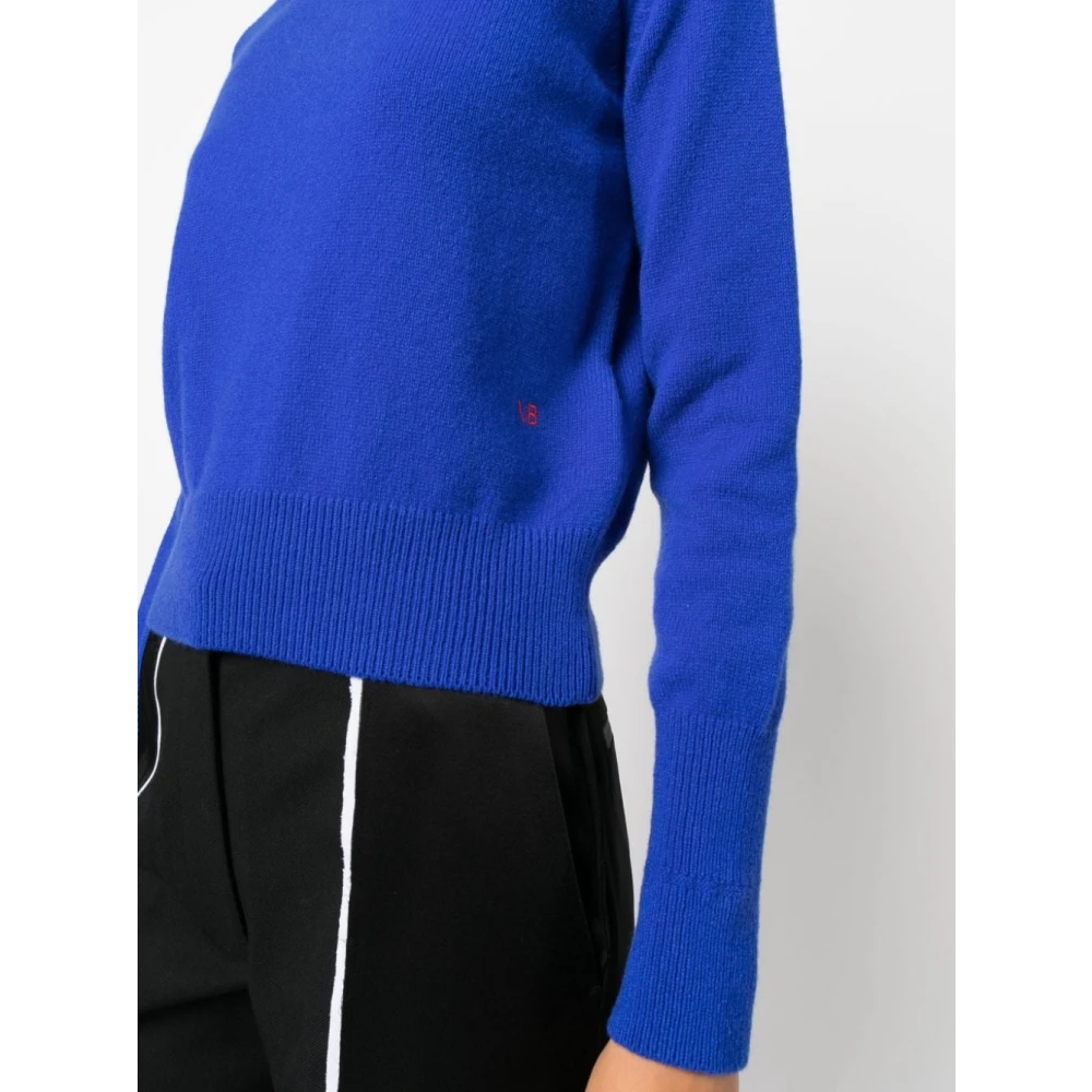 Victoria Beckham Kobaltblauwe Roll-Neck Sweater Blue Dames