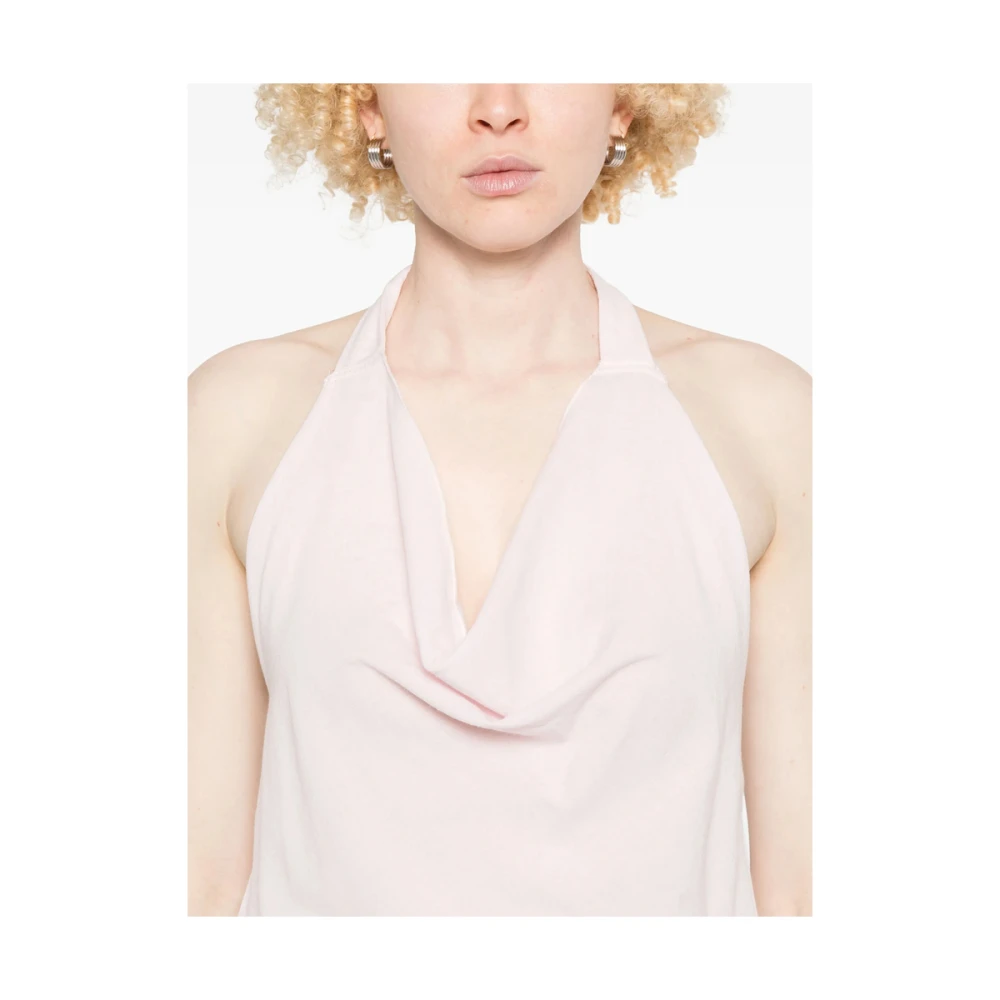 Gimaguas Roze Paillet Halternek Open Rug Jurk Pink Dames