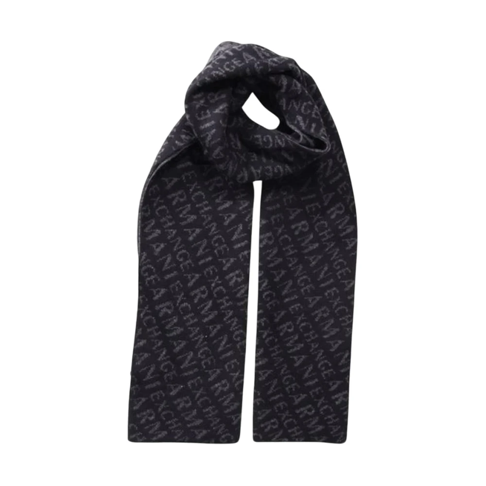 Armani Exchange Warm wollen blend sjaal voor mannen Gray Heren