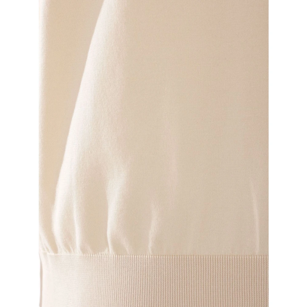 Loro Piana Winter Sand Katoenen Trui White Heren