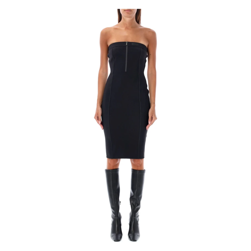 Coperni Zwarte Open Rug Bustier Jurk Aw24 Black Dames