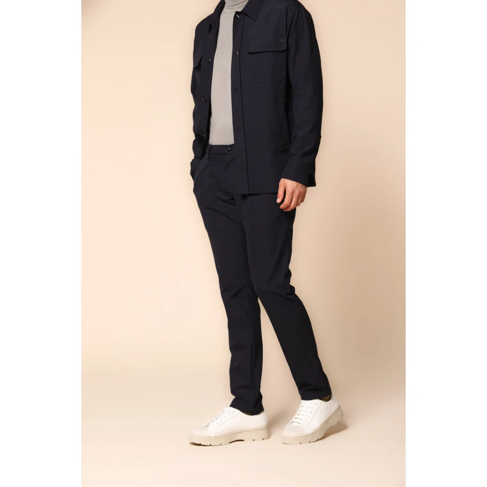 Mason's Blauwe Chino Jogger Broek Regular Fit Blue Heren
