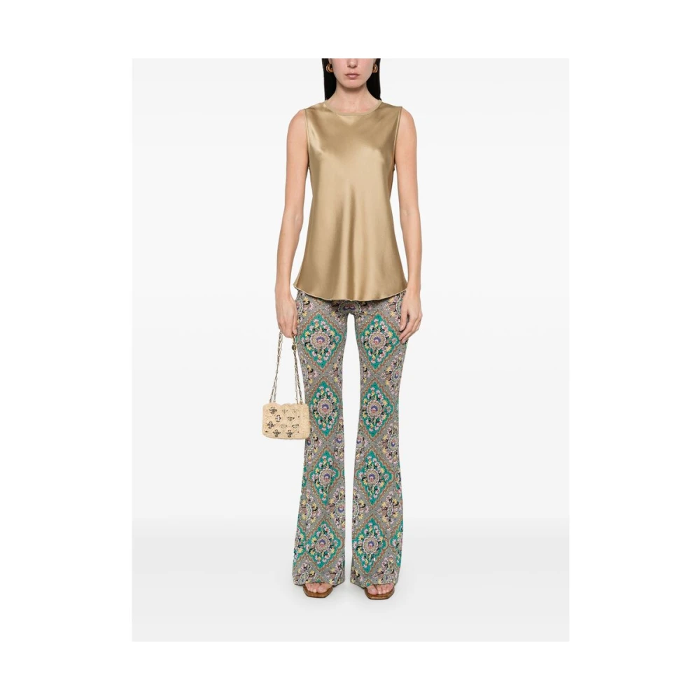 Forte Bruine Teardrop Crew Neck Mouwloze Top Brown Dames