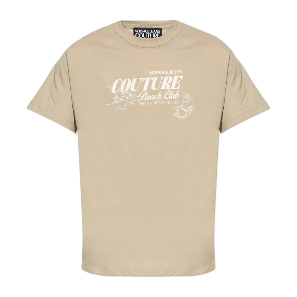 Versace Jeans Couture Homme Beige Tops, Taille: S T-Shirt Avec Imprimé