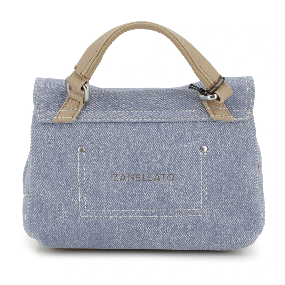 Zanellato Heldere Blauwe Logo Denim Tote Tas Blue Dames