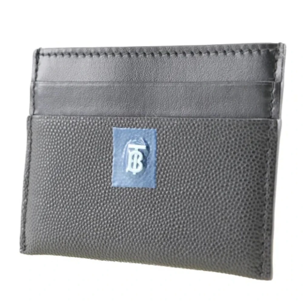 Burberry Vintage Tweedehands Zwarte Leren Burberry Portemonnee Black Dames