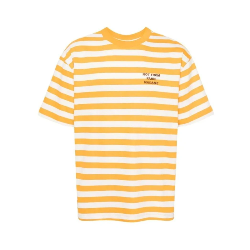 Drole de Monsieur Slogan T-shirt 100% Katoen Yellow Heren