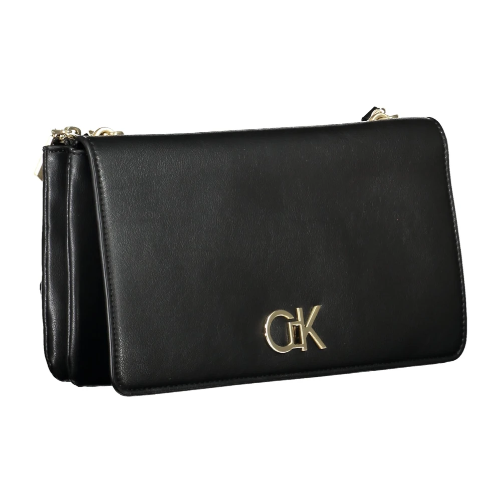 Calvin Klein Zwarte Schoudertas met Verstelbare Band Black Dames