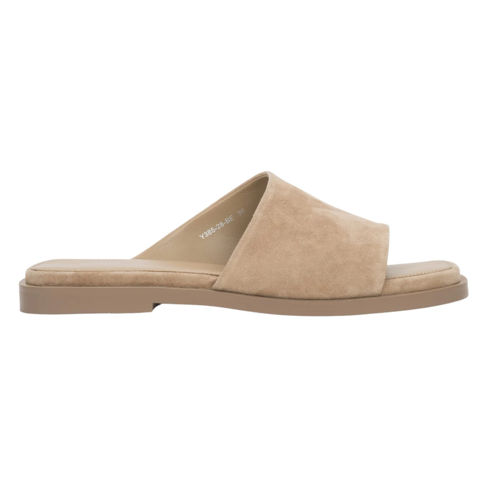 Estro Beige Sliders, Female, 5 Uk, Square-Toe Slide Sandals