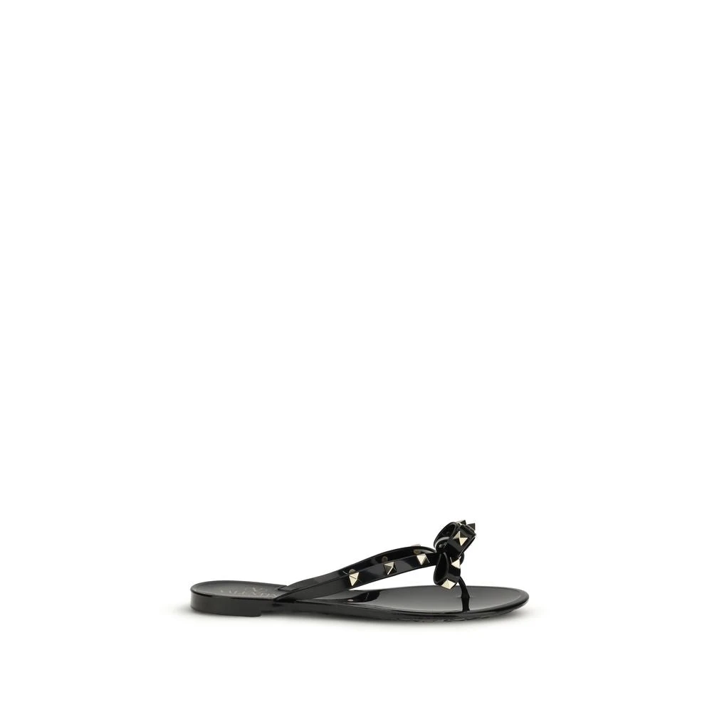 Valentino Garavani Women's Black Pm Thong Rockstud Sandal - Flip Flops - 4 Uk - Shoes