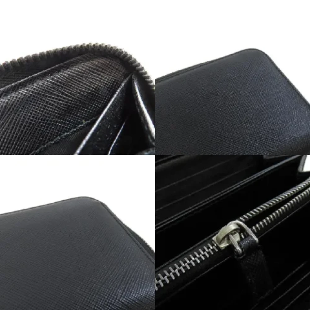 Prada Vintage Pre-owned Leather wallets Black Dames