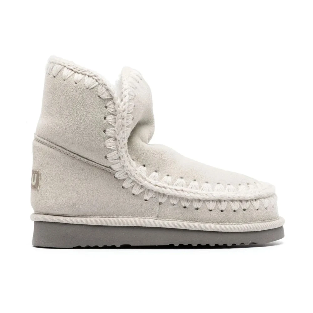 Mou Women's Gray Winter Boots, 7 Uk, Silver Sheep Leather Ankle Boots
